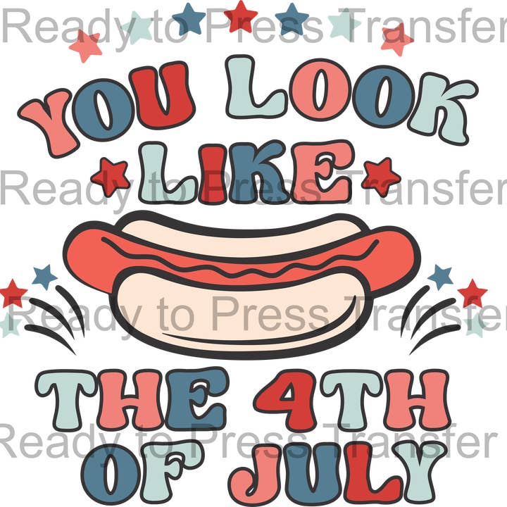 You Look Like the 4th of July Sublimation Transfer - T253 for wholesale by BreezePrintCo