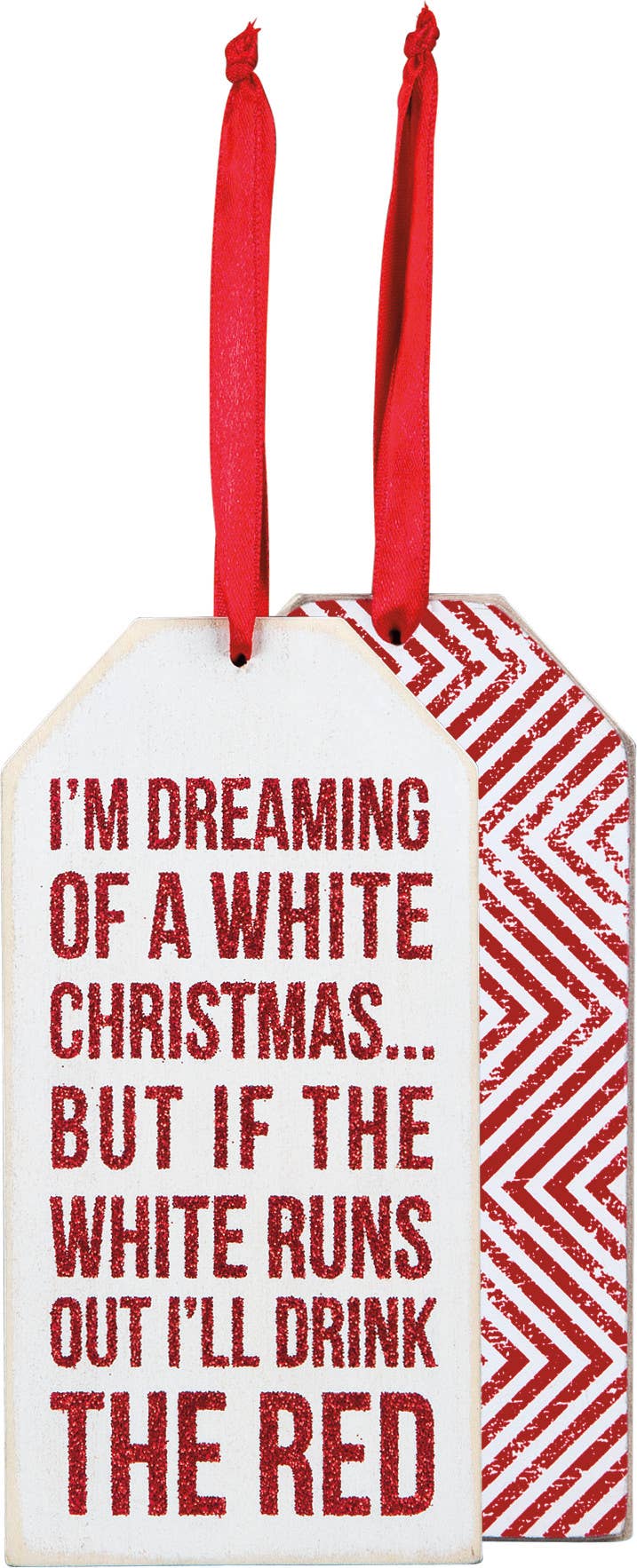 Primitives by Kathy - Wholesale Drinking Glass/Cup - White Christmas Bottle Tag0