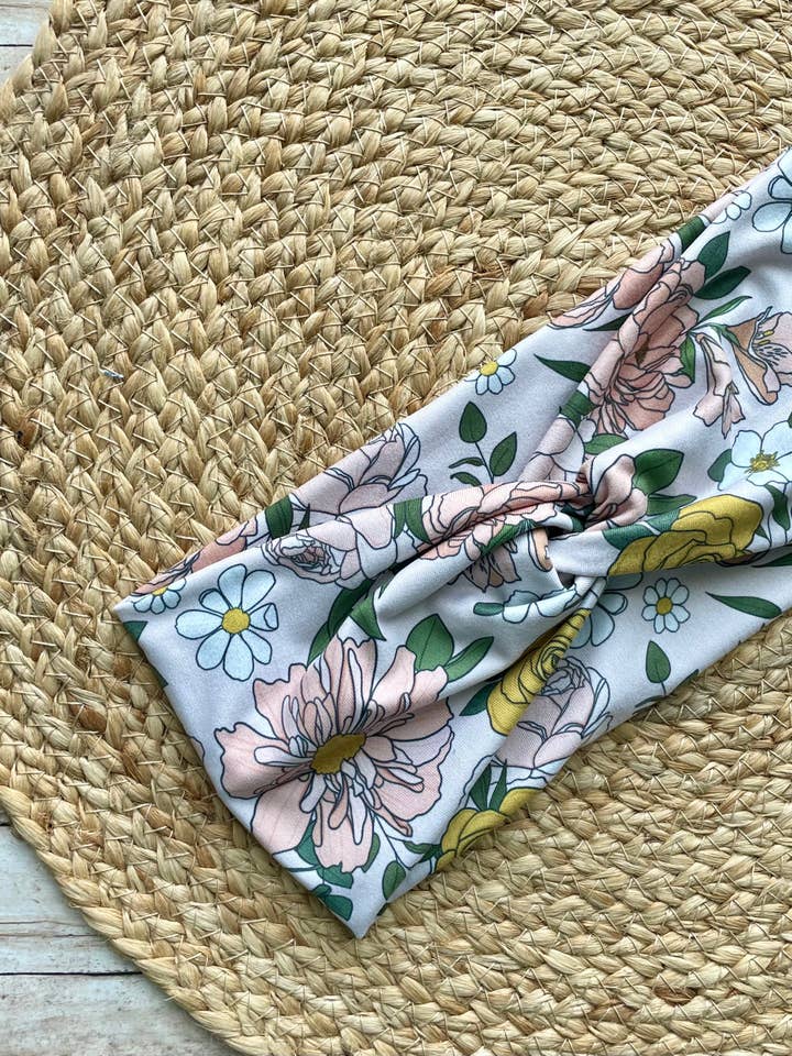 Claire Bandolete de Malha com Torção em Rosa Floral por atacado de Designs by Rachel Joy