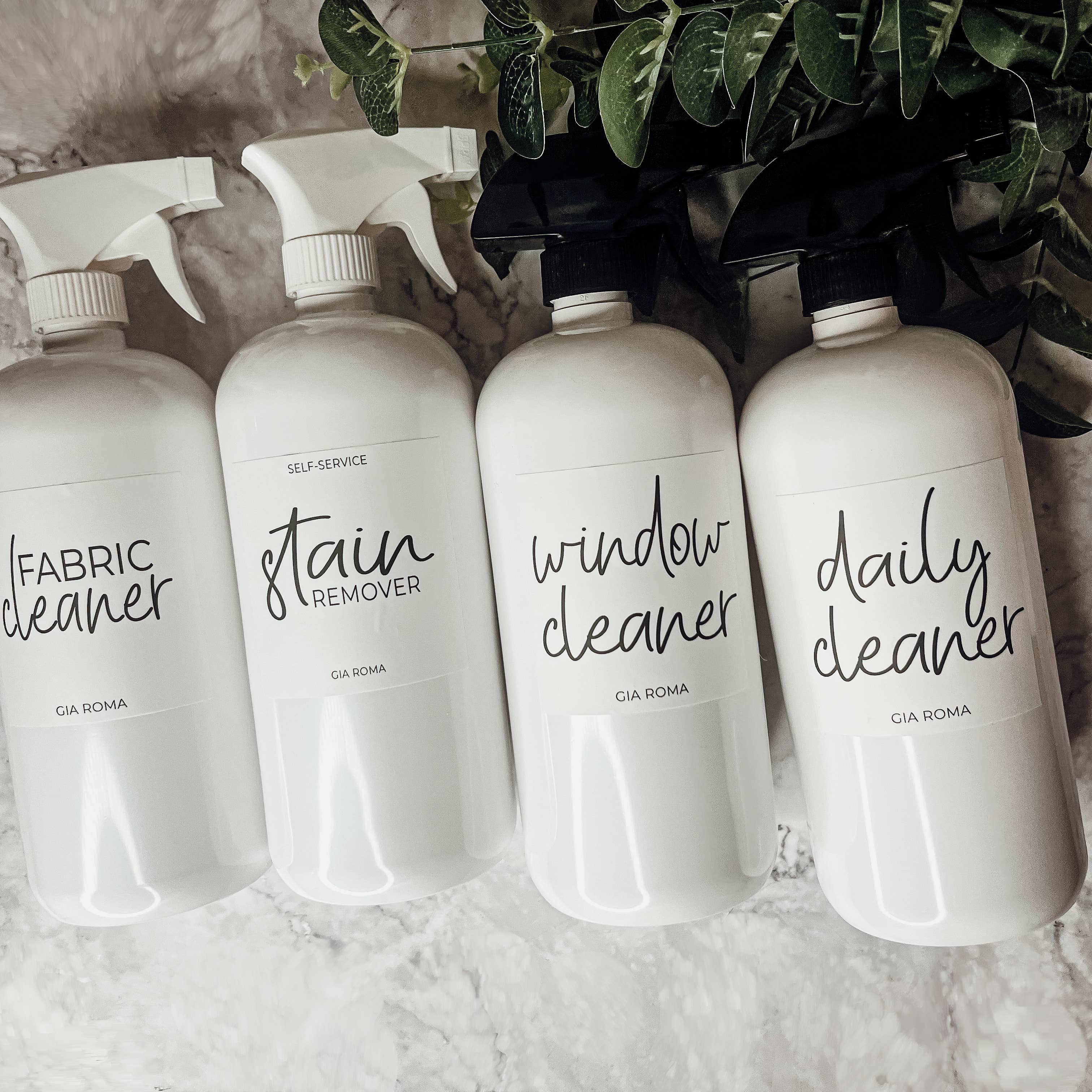 Gia Roma – Großhandel Sprühflaschen – 32 Unzen weiße wiederverwendbare Reinigungsspender Sprühflaschen aus Kunststoff5