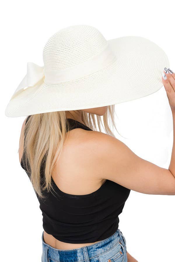 Cap Zone - Wholesale Straw Hat - Women's - Burlap Bow Straw Floppy Sun Hat8