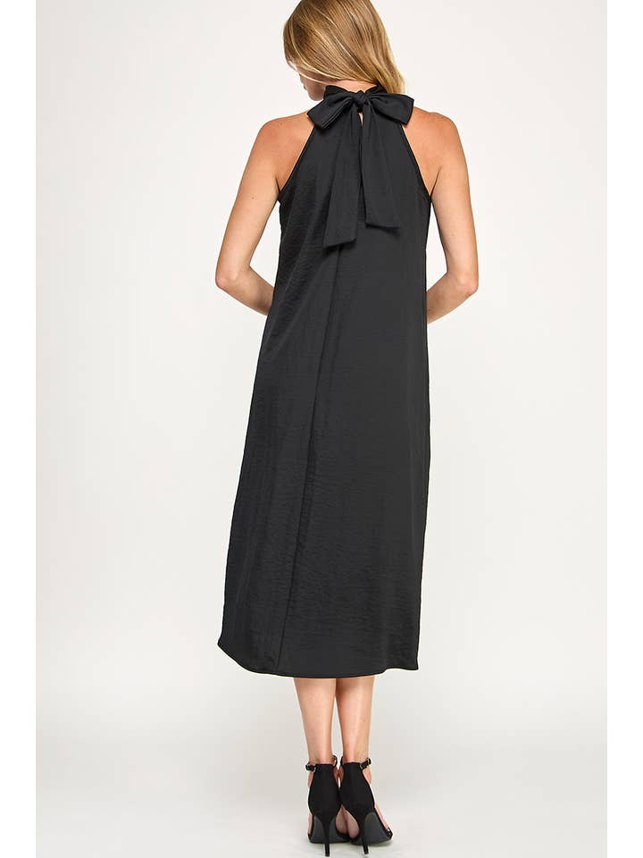 Peace Love Line - Wholesale Dress - Women's - PL9156 - SOLID WOVEN HALTER MIDI DRESS11