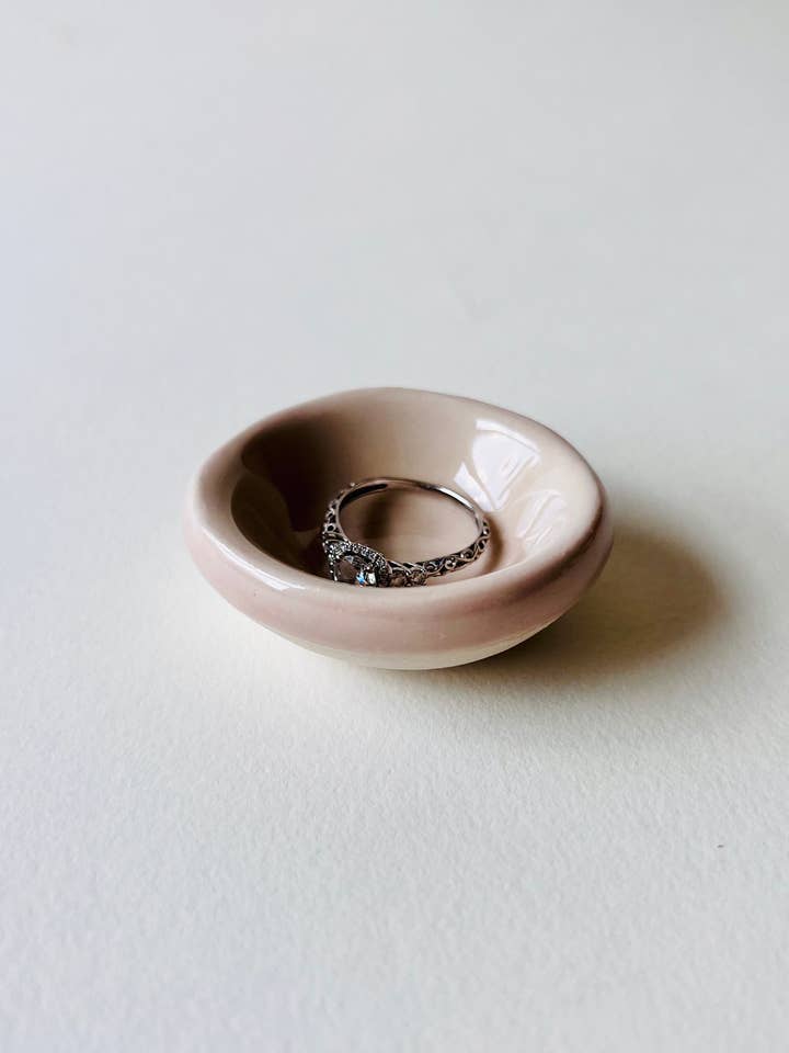 Prato Anel Azul Champagne Azul Tiny por atacado de MoonMoon Ceramics