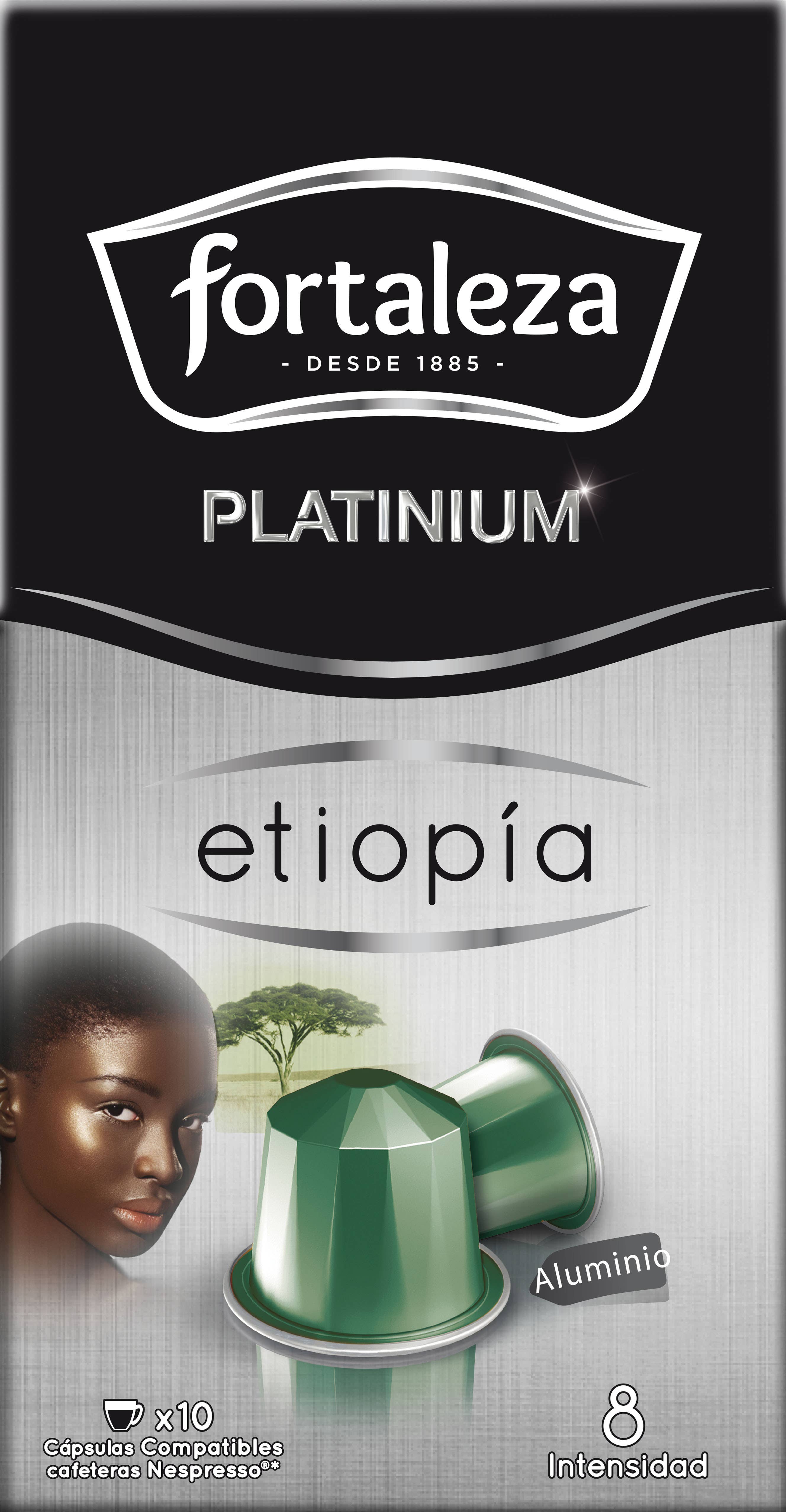 Café Fortaleza - Wholesale Instant Coffee/Espresso - Platinium Ethiopia compatible capsules Nespresso 8x10cap4