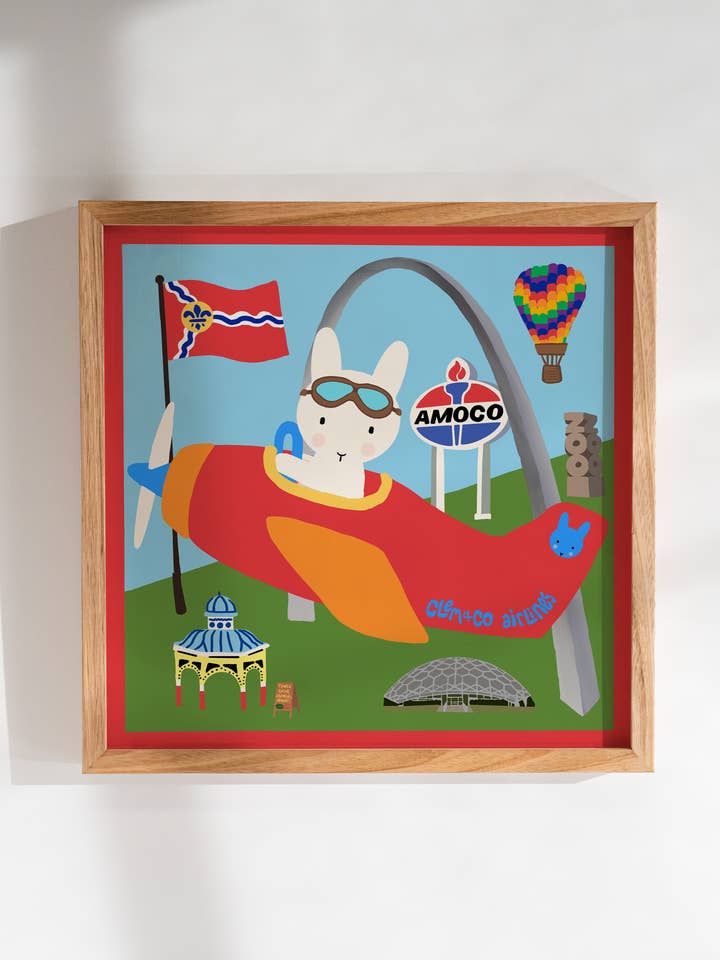 Meet Clem the Bun in Saint Louis Print for wholesale by Clem & Co.