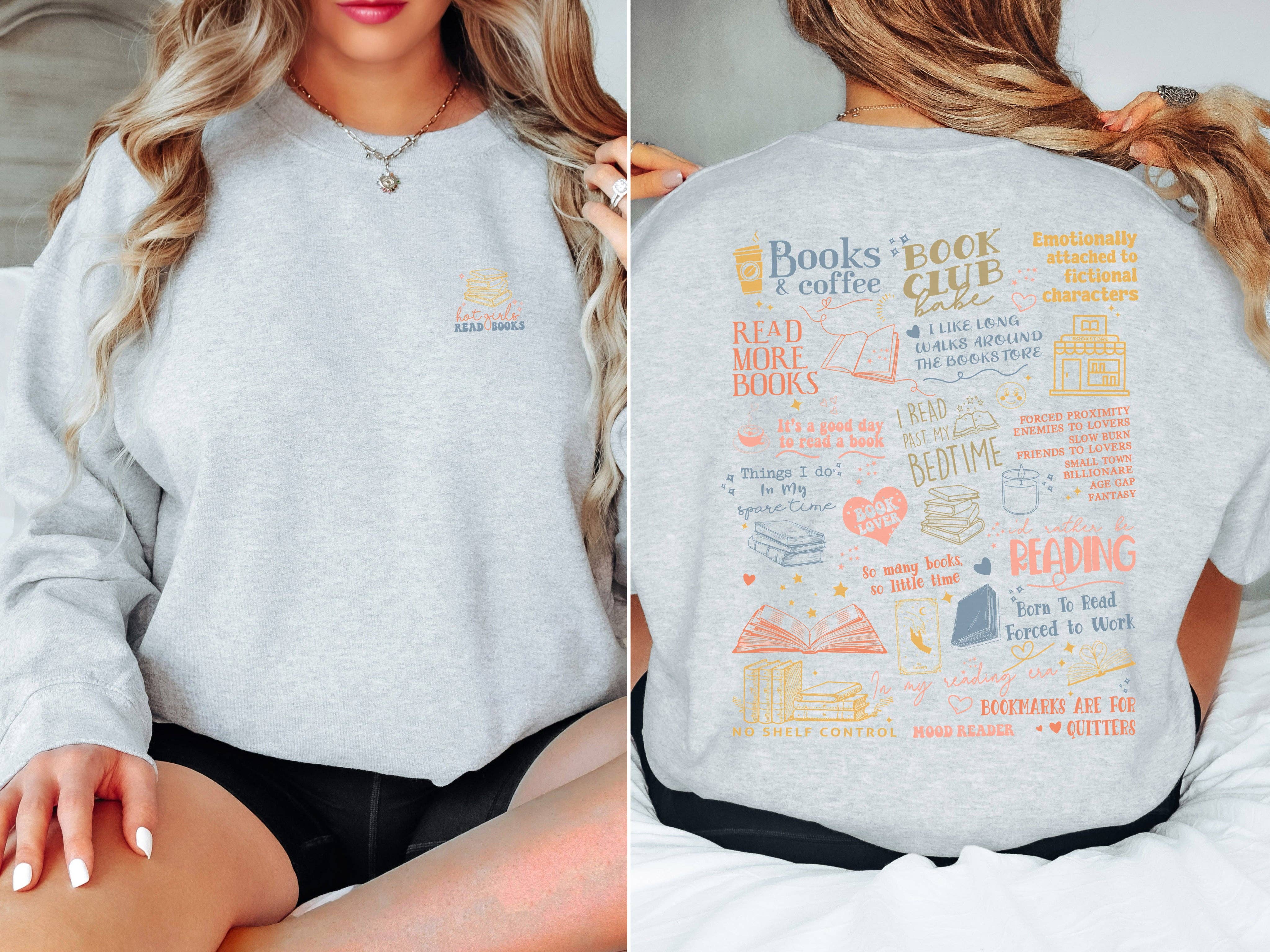 MagicMerchEmporium - Wholesale Graphic Sweatshirt - Women's - Books & Coffee Sweatshirt3