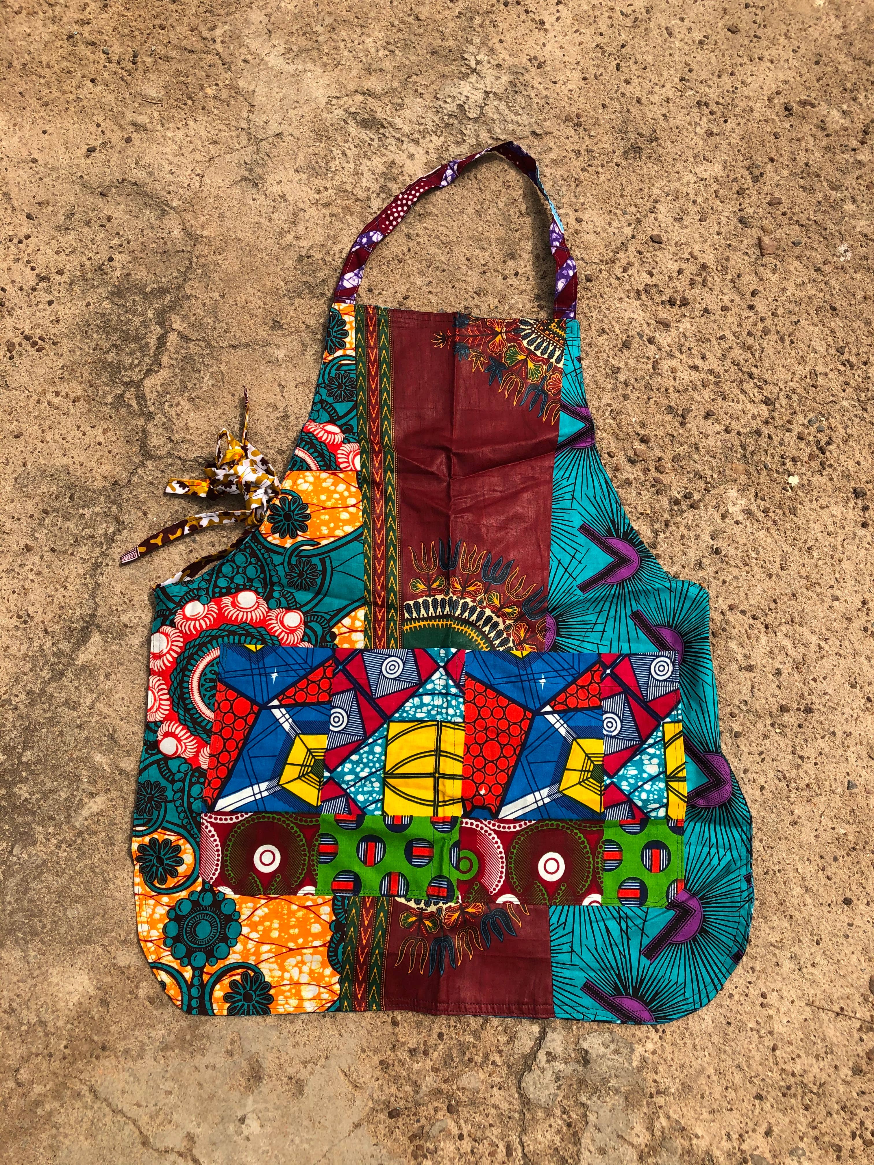 World Peaces - Wholesale Apron - Patchwork Apron with African Wax Print9