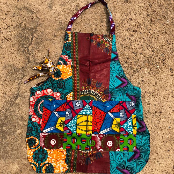 World Peaces - Wholesale Apron - Patchwork Apron with African Wax Print9
