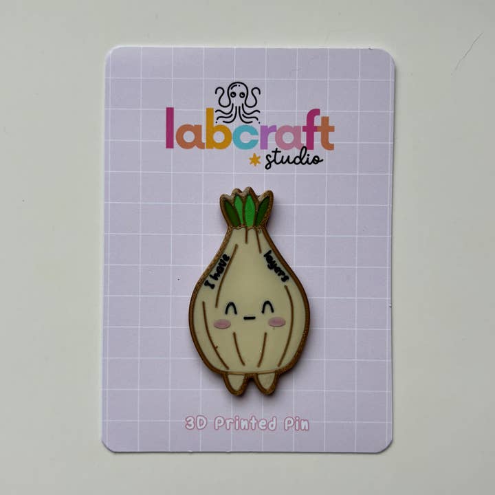 Cute Kawaii Onion - 3D Printed Pin - Cute Accessory for wholesale by Labcraft Studio