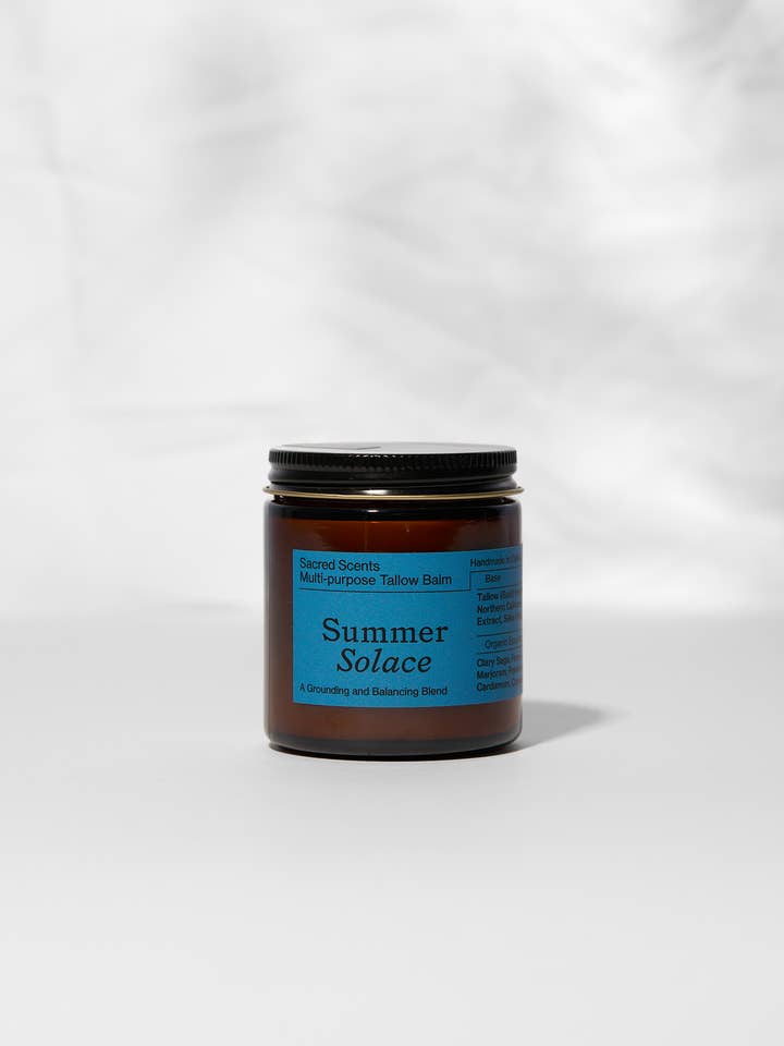 Sacred Scents Balm – Clary Sage, Fennel & Tulsi, 4 oz for wholesale by SUMMER SOLACE- Regenerative Tallow Beauty