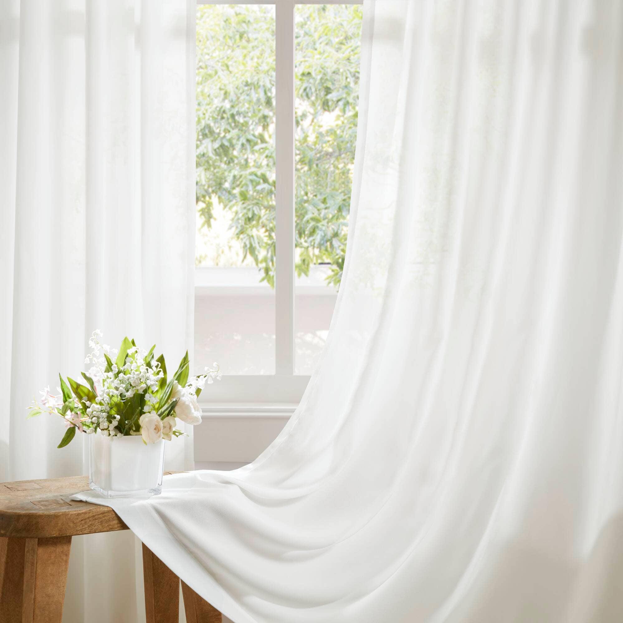 Olliix - Wholesale Curtain - Semi-Transparent White Light Filtering Privacy Curtain Pair13