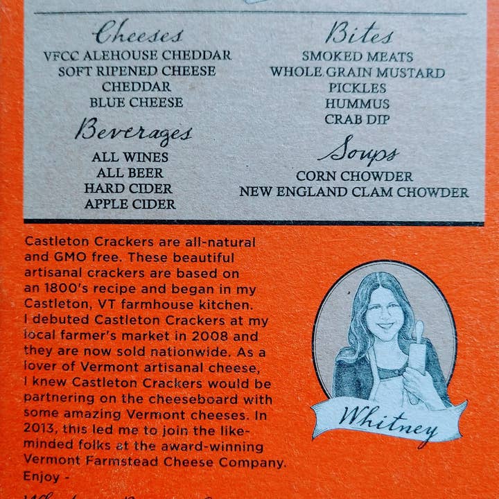 Vermont Farmstead Cheese Co. - Wholesale Crackers - Castleton Crackers - Alehouse Cheddar
