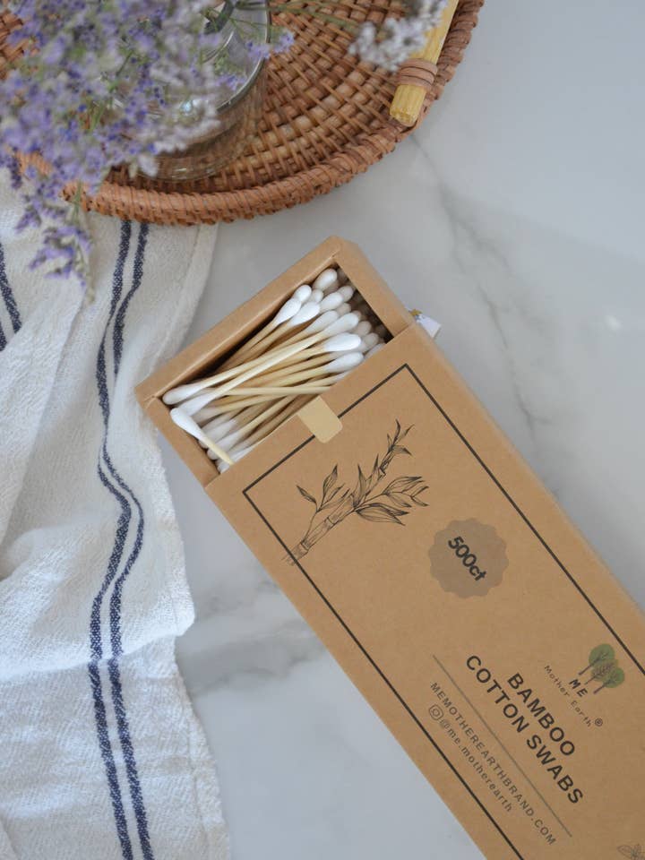 Bamboo Cotton Swabs 500ct for wholesale by Me Mother Earth