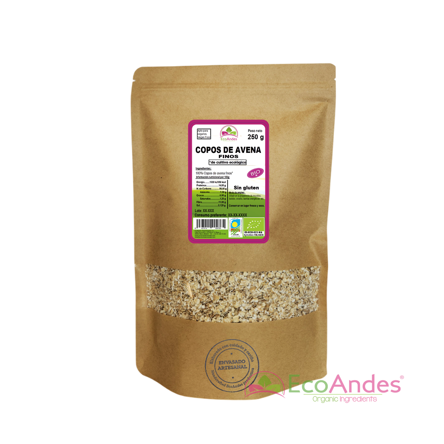 ECOANDES - Wholesale Oats - Fine oat flakes 250g - BIO0