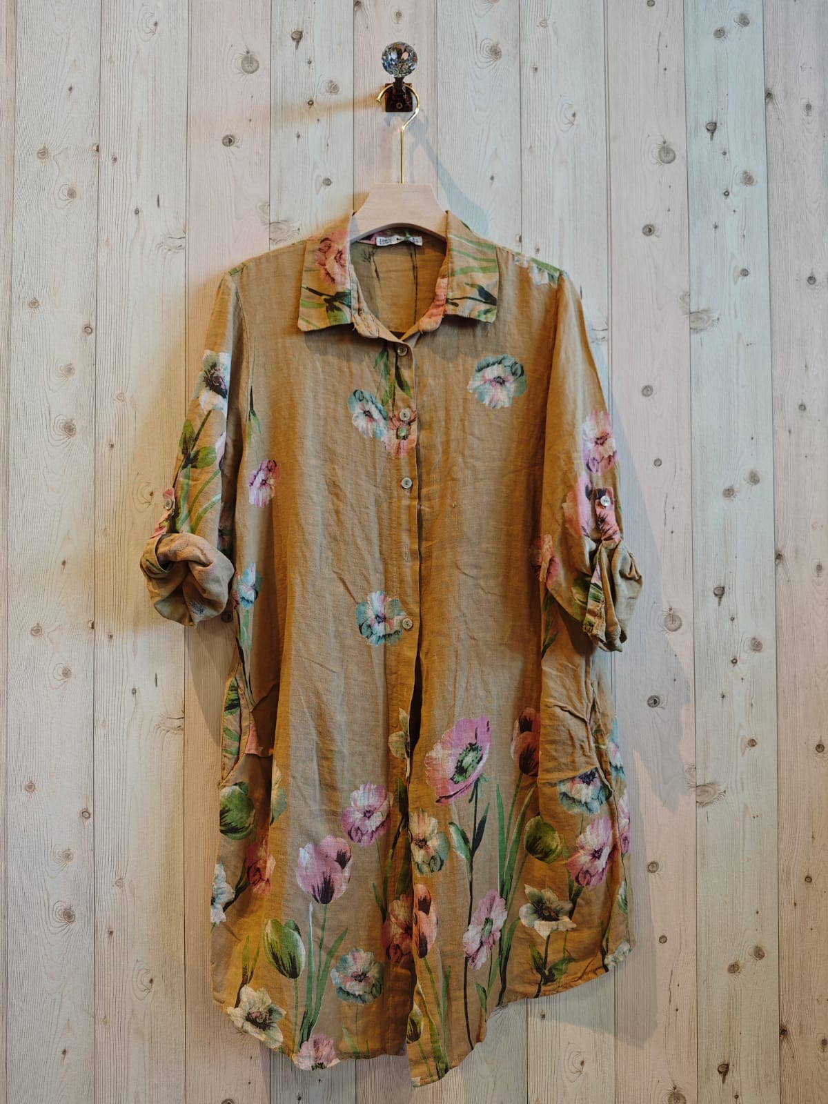 Linen & More - Wholesale Button Down Shirt - Women's - REF 202725 PRINTED DRESS1