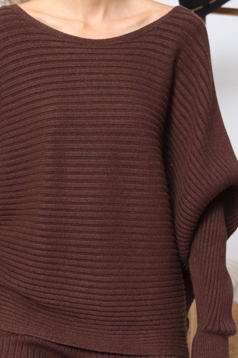 DIX-ONZE - Wholesale Top & Pant Set (NOT Loungewear) - Women's - Ribbed Fine Knit Set – Oversized Sweater & Wide-Leg Pants23