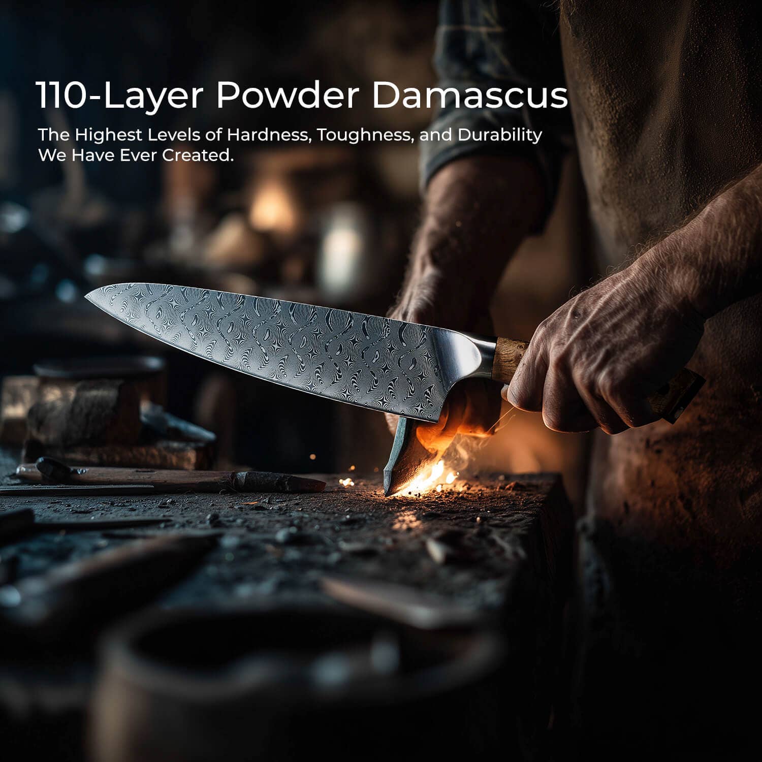 Senken Knives - Vendita all'ingrosso Coltelli da cucina/multiuso - Coltello da Chef Giapponese in Acciaio Damasco a 110 Strati con Polvere VG103