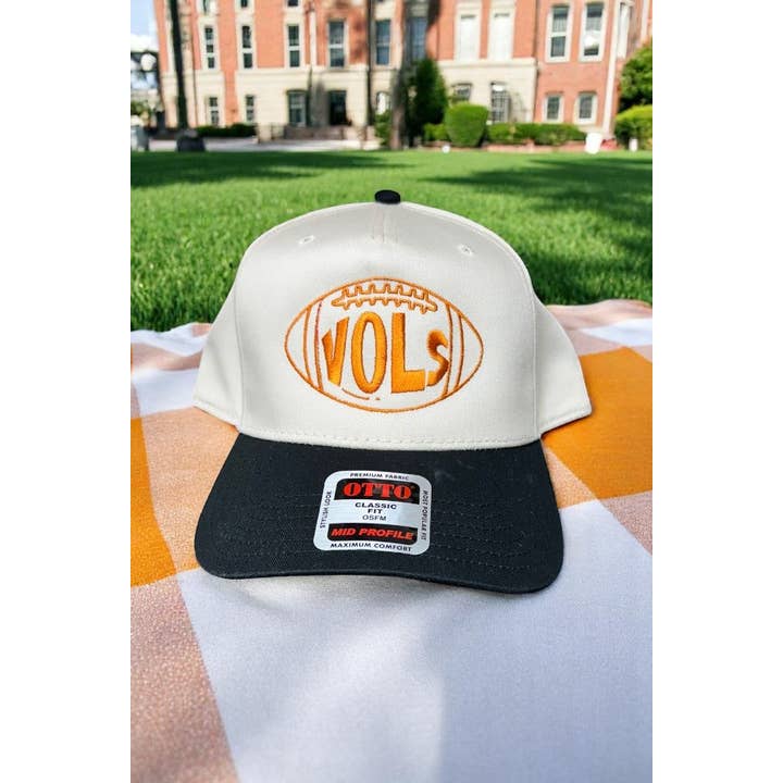 Nash Grey - Wholesale Baseball Cap - Unisex - Vols Football Natural/Black Embroidered Hat