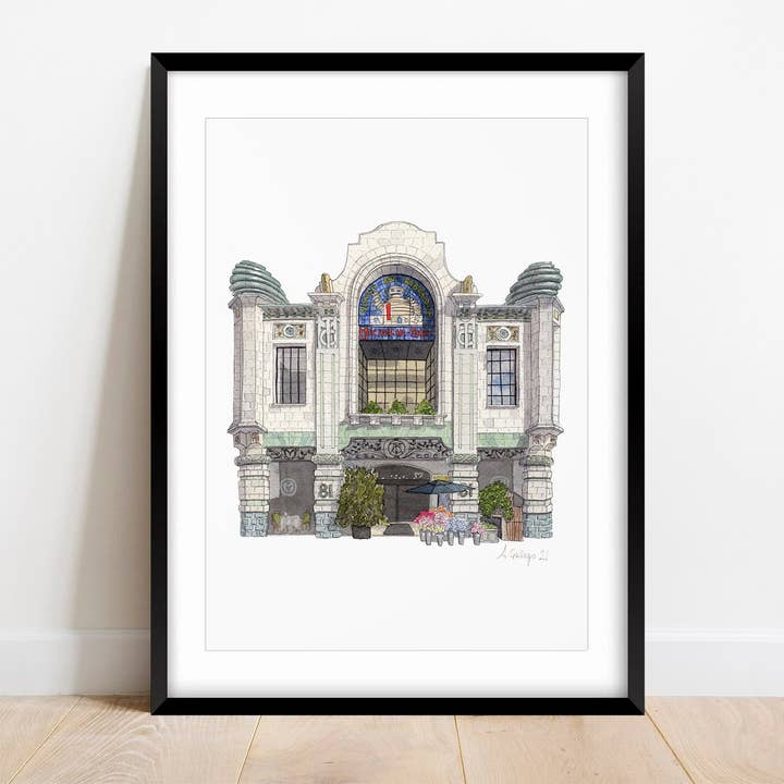 South Kensington - Casa Michelin - Edificio Bibendum - Gicl per la vendita all'ingrosso da parte di Ana Gallego Illustrations