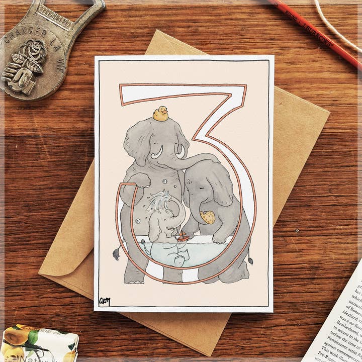 3rd Birthday - Greeting Card for wholesale by Erlenmeyer Art