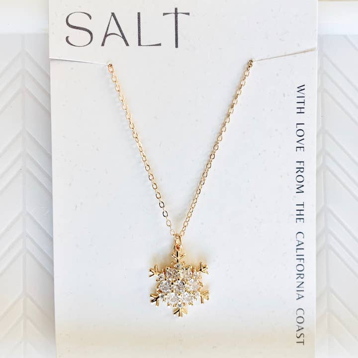 SNOWFLAKE NECKLACE | gold | holiday pendant necklace for wholesale by SALT by Sarah Curtis