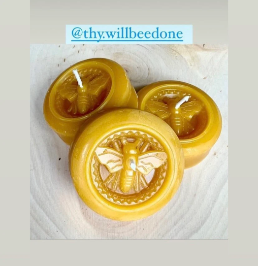 Thy Will Bee Done Apiary - Wholesale Tea Light Candles - Beeswax Tea Light Candles, Natural Tealight, Floating Candle1