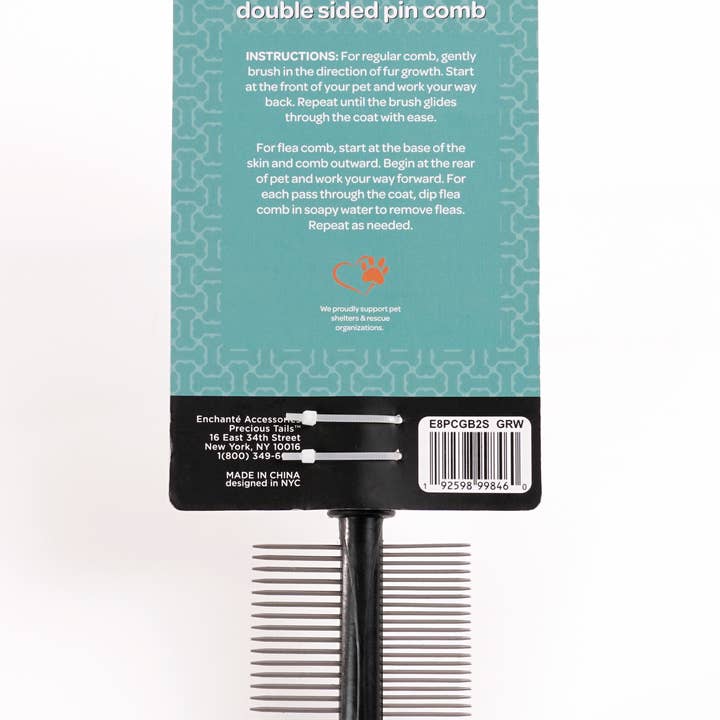 Precious Tails - Wholesale Pet Grooming Aid - Dog - Precious Tails Double Sided Pin Comb6