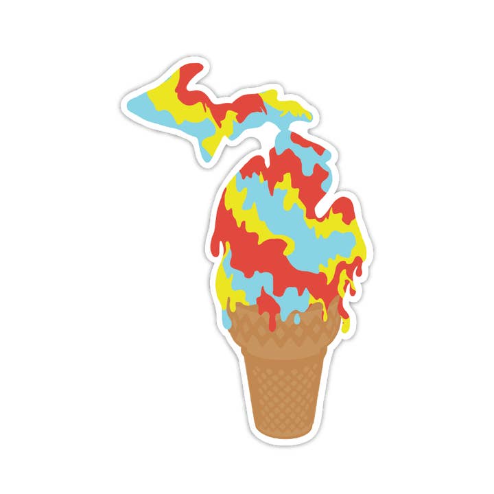 Stuck on Michigan - Wholesale Sticker - Superman Ice Cream Michigan Sticker