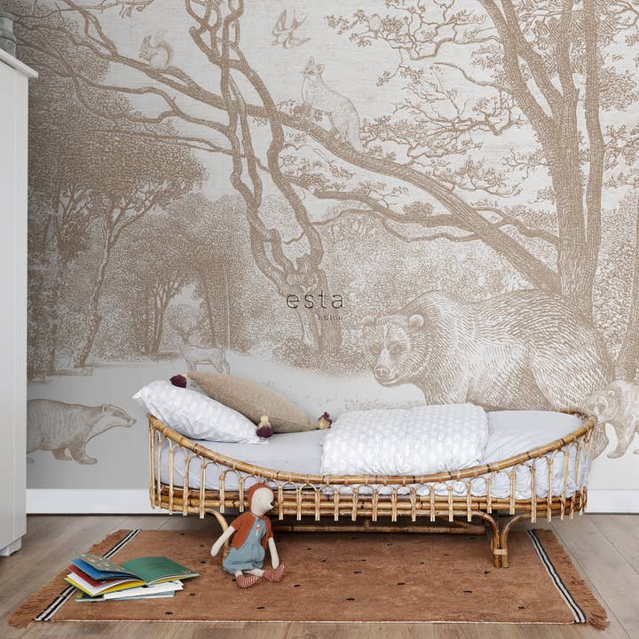 The Design Department b.v. - Vendita all'ingrosso Carta da parati - Carta da parati murale Foresta con animali selvatici1