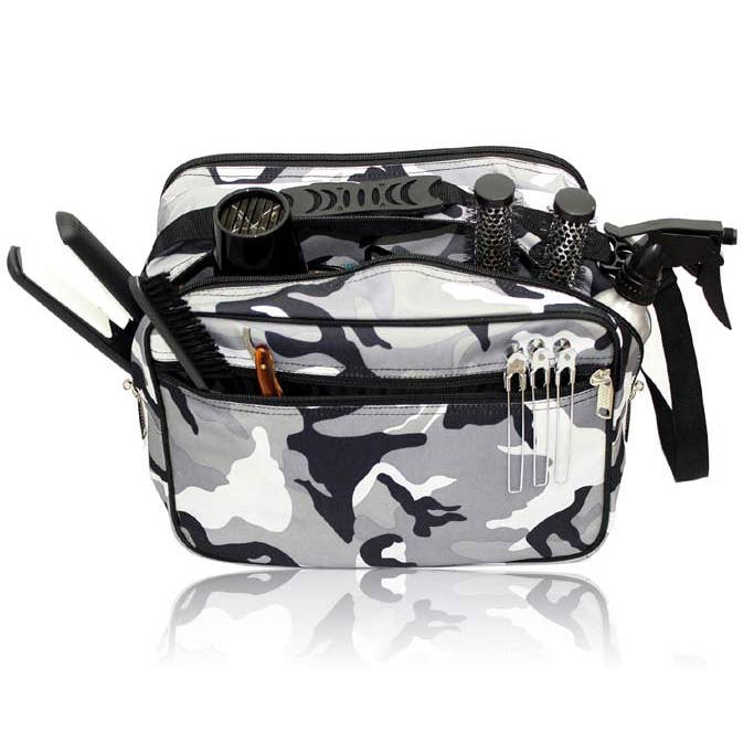 Kassaki – bolsa de maquilhagem e cosméticos por atacado – Bolsa Kit Sessão de Cabeleireiro e Barbeiro em Cinza Camuflado4