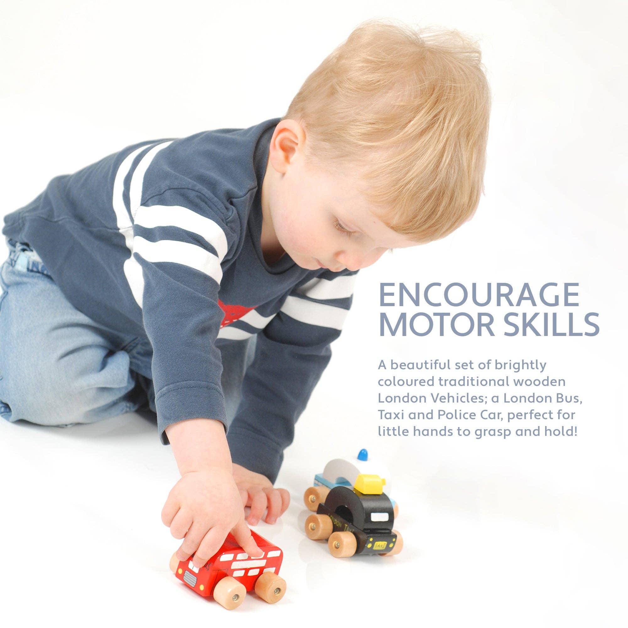 Orange Tree Toys – Carro/camião de brinquedo - Crianças por atacado – Primeiros veículos de madeira de Londres2