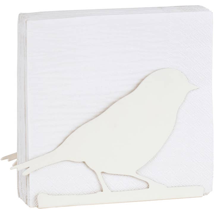Napkin Holder : BIRD SILHOUETTE white for wholesale by Carsim Trading Inc.