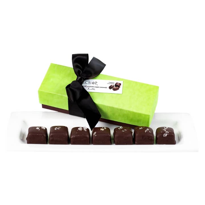 Salted Chocolate-Enrobed Caramels – Easter Candy (7-Piece) for wholesale by Le Grand Confectionary