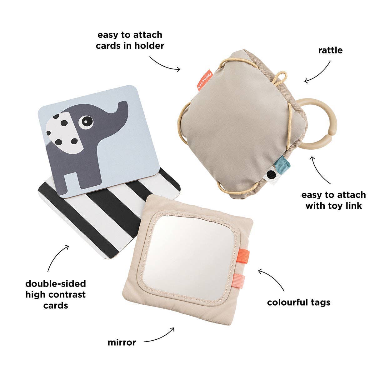 Baby Contrast Card Holder Deer Friends Sand for wholesale on Faire3