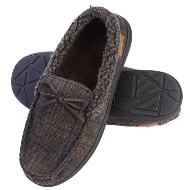 Roxoni - Wholesale Slippers – Men's - Men's Slippers Moccasin Plush Lined House Shoes Fuzzy Furry17