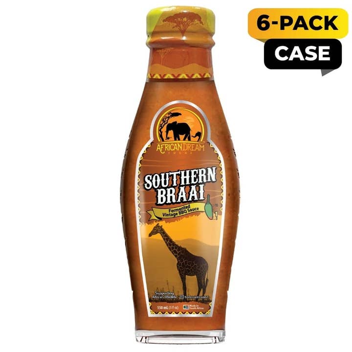African Dream Foods - Wholesale BBQ Sauce - Southern Braai - BBQ Sauce, 5 fl oz (6 Units Per Case)