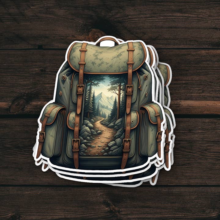 Rucksackaufkleber | Waldweg-Szene | Wasserdichtes Vinyl für den Großhandel von PiggyPrintStickers