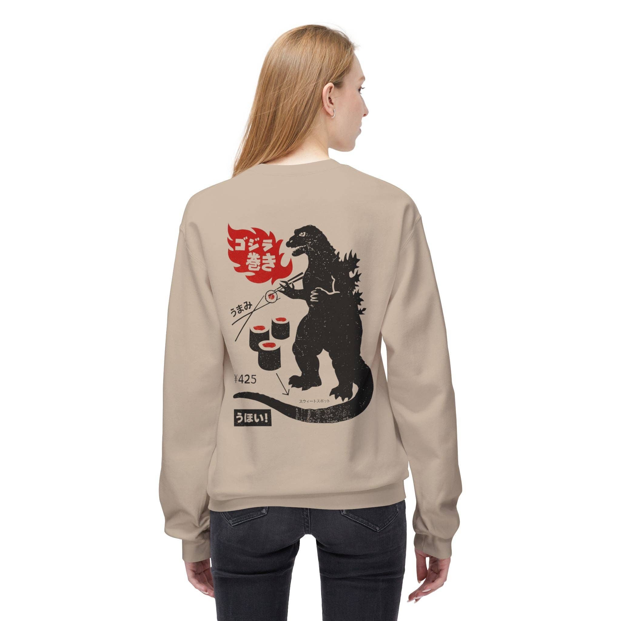 KILLER RETRO - Wholesale Graphic Sweatshirt - Unisex - Restored Vintage Sushi and Kaiju Sweatshirt5