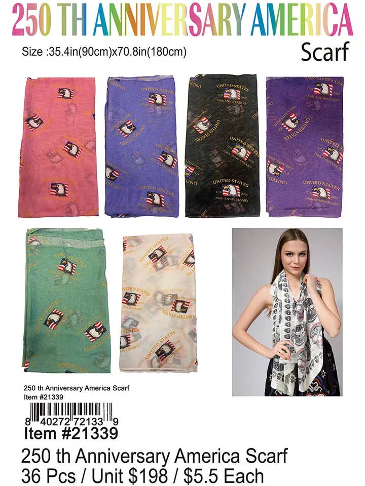 250e verjaardag Amerika sjaal. voor wholesale door Puka Creations
