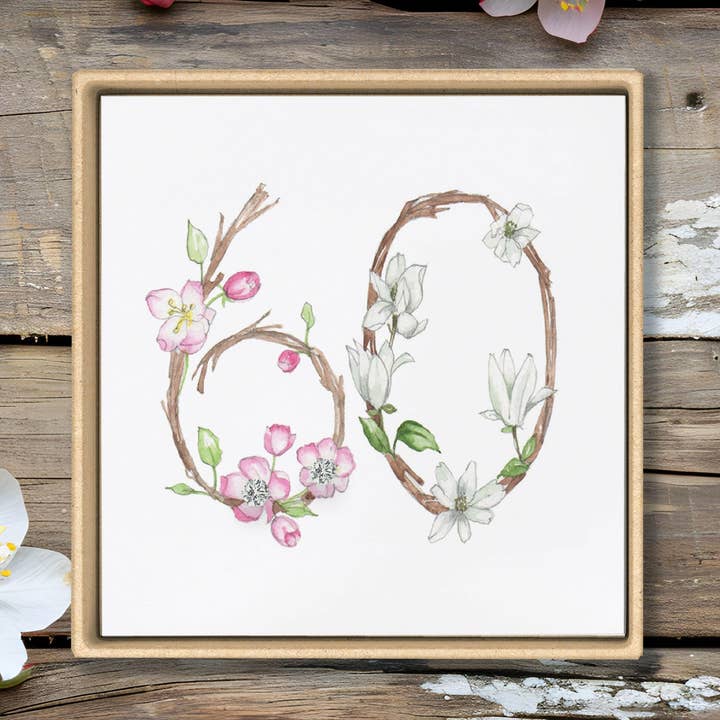 Boucles d'oreilles en argent sterling – Boucles d'oreilles clous florales avec boîte cadeau et carte d'anniversaire 60 ans pour la vente par Crumble & Core