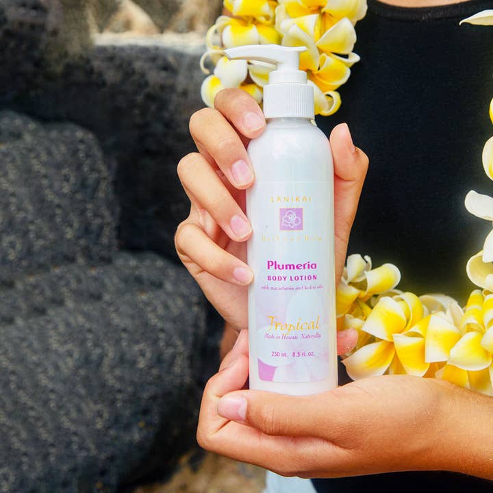 Lanikai Bath and Body - Wholesale Body Cream/Lotion - Plumeria Lotion-8 oz and 2 oz, Soothing and Hydrating
