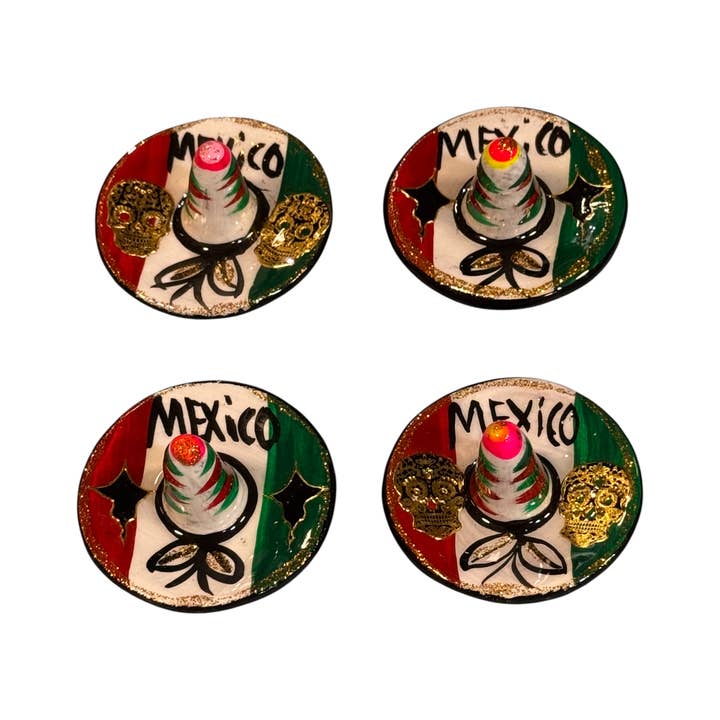 Handmålade Talavera Sombrero Kylskåpsmagneter-Assorterade. för wholesale av Wilco Home