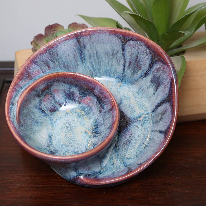 Sawdust and Clay - Wholesale Decorative Plate/Dish/Bowl - Artisan Swirly Bowls- Ceramic Serving Bowls- Assorted Case6