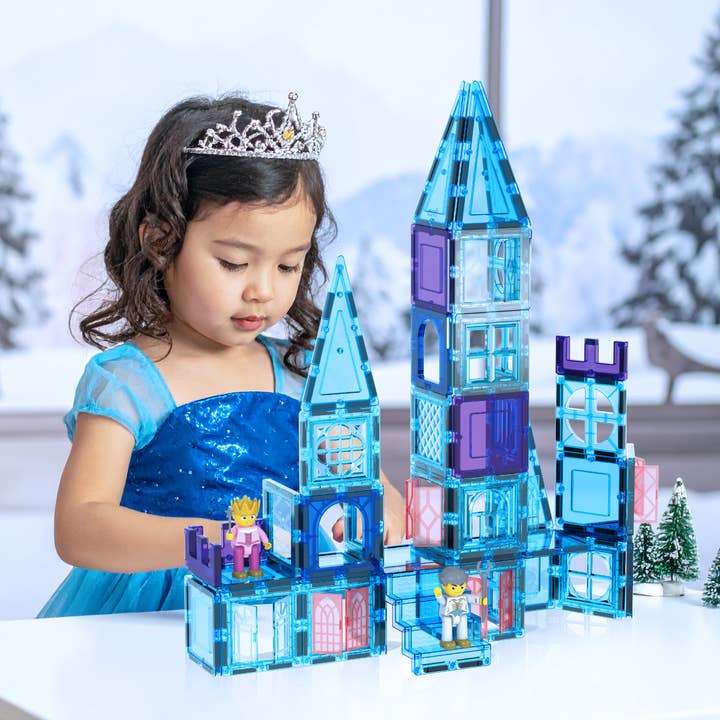 PicassoTiles - Wholesale Building Set - Kids - PicassoTiles 72pc Ice Castle Magnetic Tile Building Set4