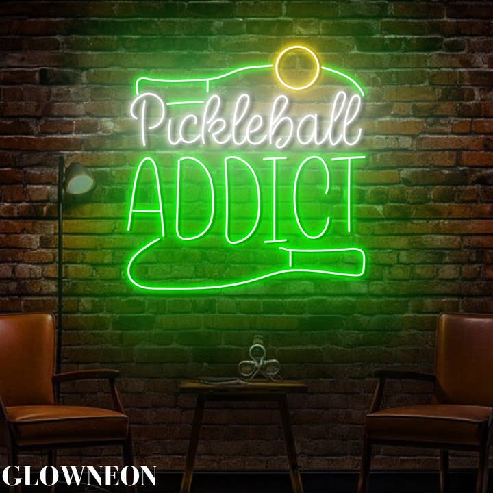 Glow Neon - Wholesale Neon Sign - Pickleball Addict Led Sign, Pickleball Club Wall Led Hanging1
