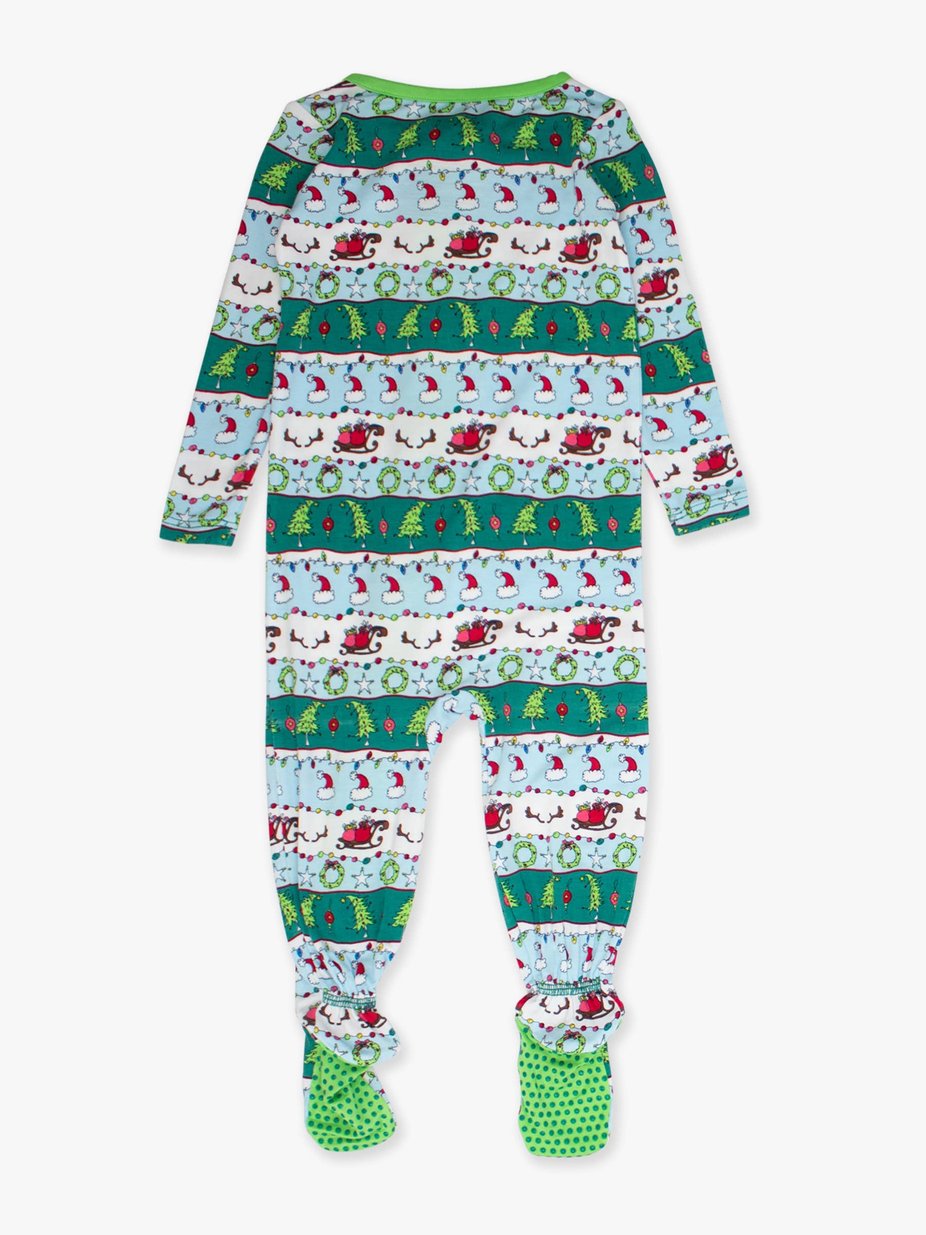 Multi Color SoftSnooze™ Baby Bamboo Viscose Festive Fair Isle Footed One Piece Pajama for wholesale on Faire6