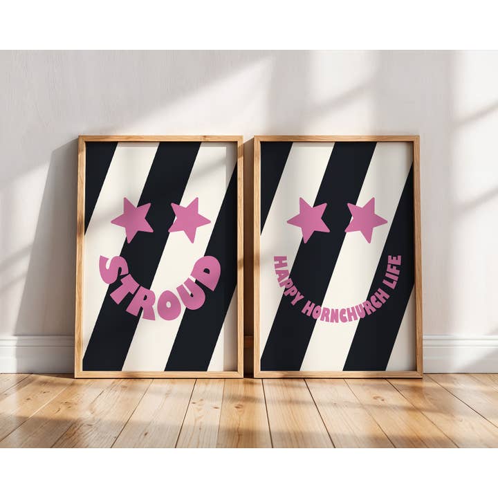 Star Eyes - Add Town | Town Slogan Customised Art Print for wholesale by Timmy Loves