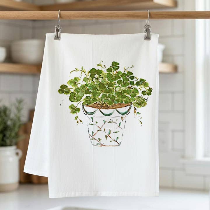 Pamela Cassidy Designs - Wholesale Tea Towel - Shamrocks Kitchen Towel