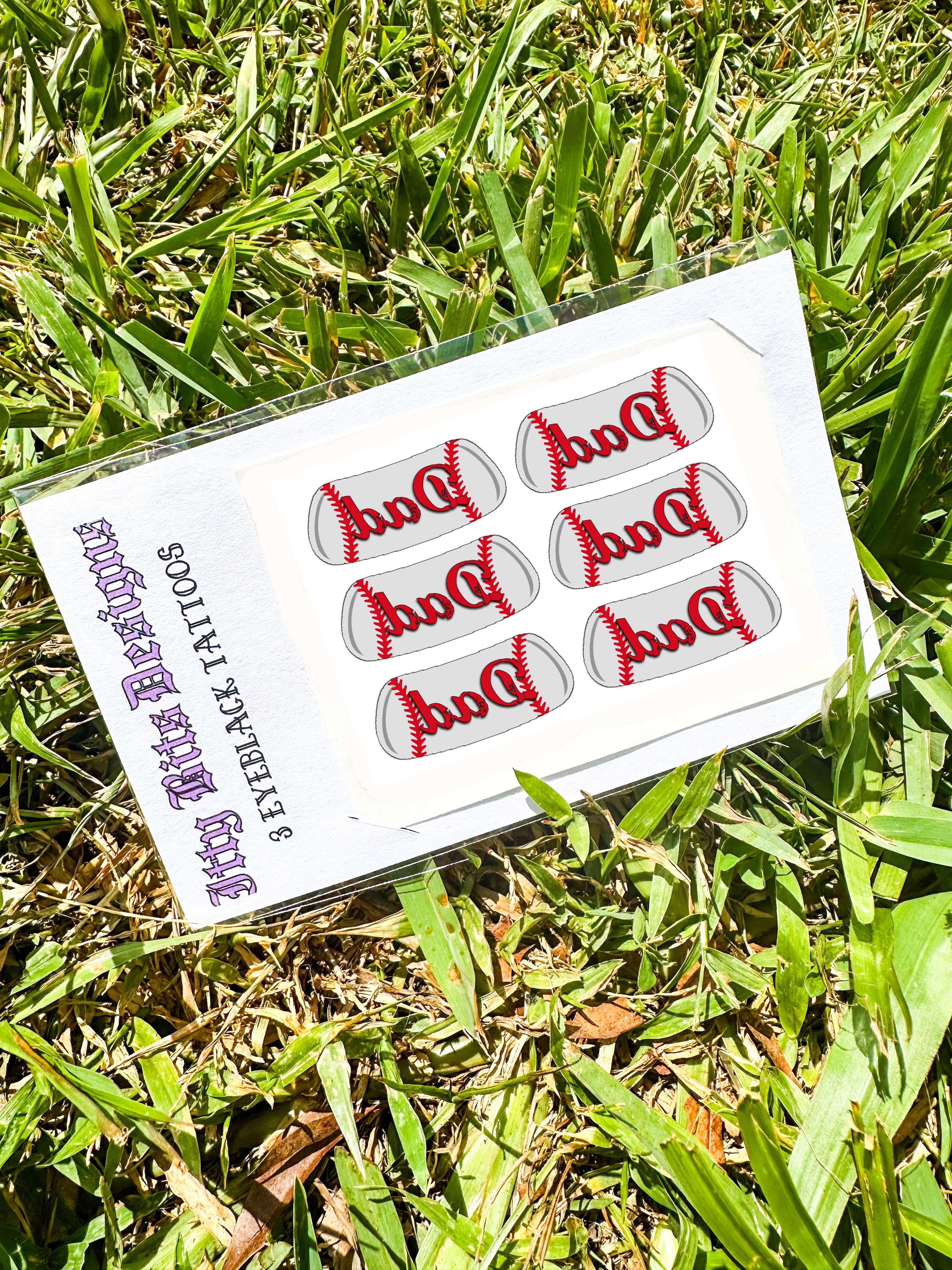 Itty Bits Designs – Engroshandel Midlertidig tatovering – Baseballfar Øjen Sort Midlertidige Tatoveringer