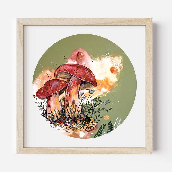 Impressão de cogumelos, Pintura floral moderna, Impressão artística por atacado de Whitehouse Art